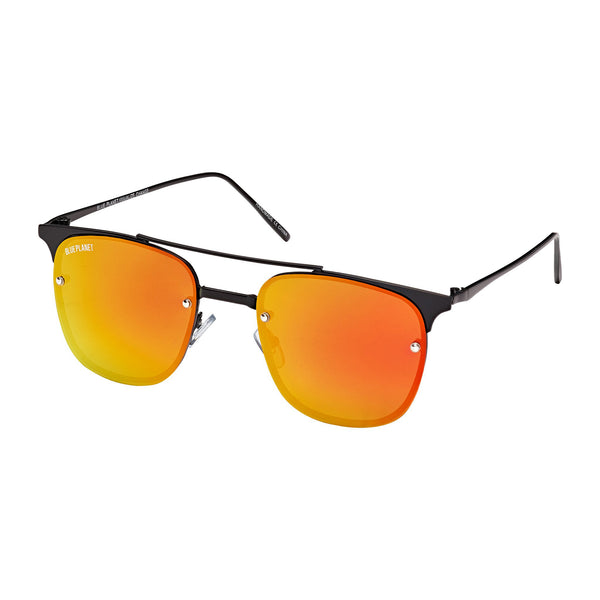 CRAWFORD UNISEX SUNGLASSES (BLACK/ RED MIRROR)
