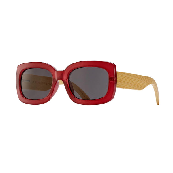 CAM SUNGLASSES (Dark Rose / Smoke / Natural Bamboo)