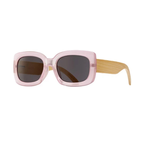 CAM SUNGLASSES (Blush Pink / Smoke / Natural Bamboo)