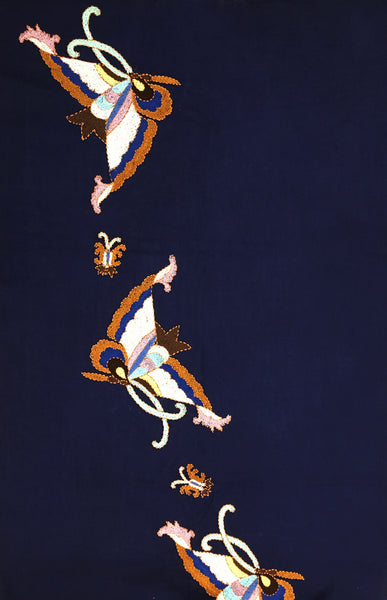 EMB. BUTTERFLY WRAP (NAVY/ MULTI)