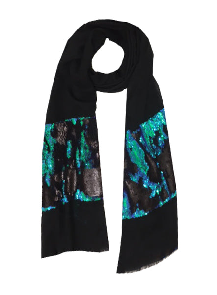 EMELIE BLOCK WRAP (BLACK/ BLUES)