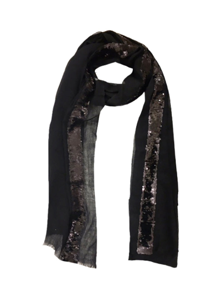 EMELIE STRIPE WRAP (BLACK)