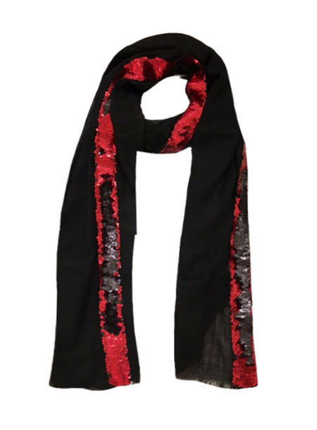 EMELIE BLOCK WRAP (BLACK/ DEEP RED)