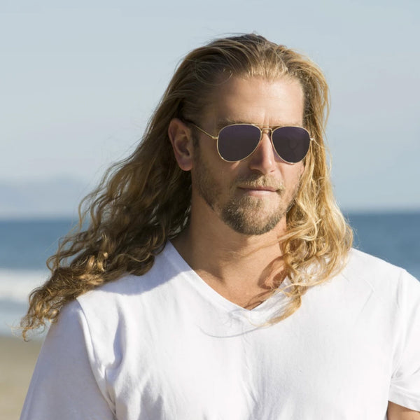 LEAR SUNGLASSES (Gold / Tortoise Tips / Blue Polarized)