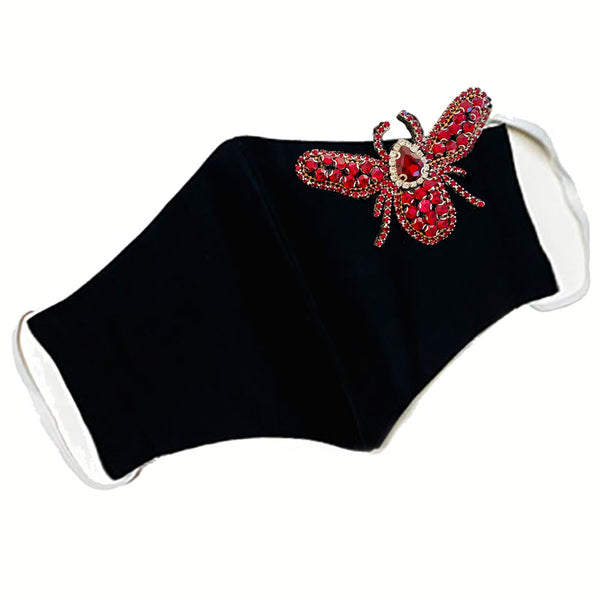 Beaded-Bee Mask Black