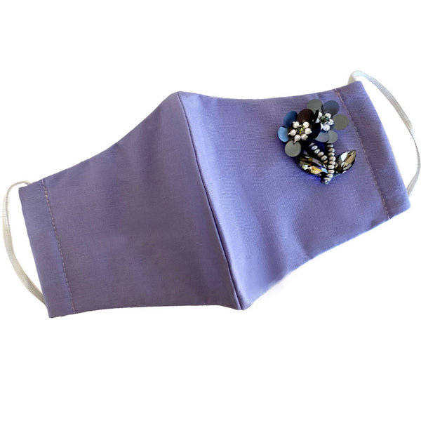 Embellished Flower Mask Lavender