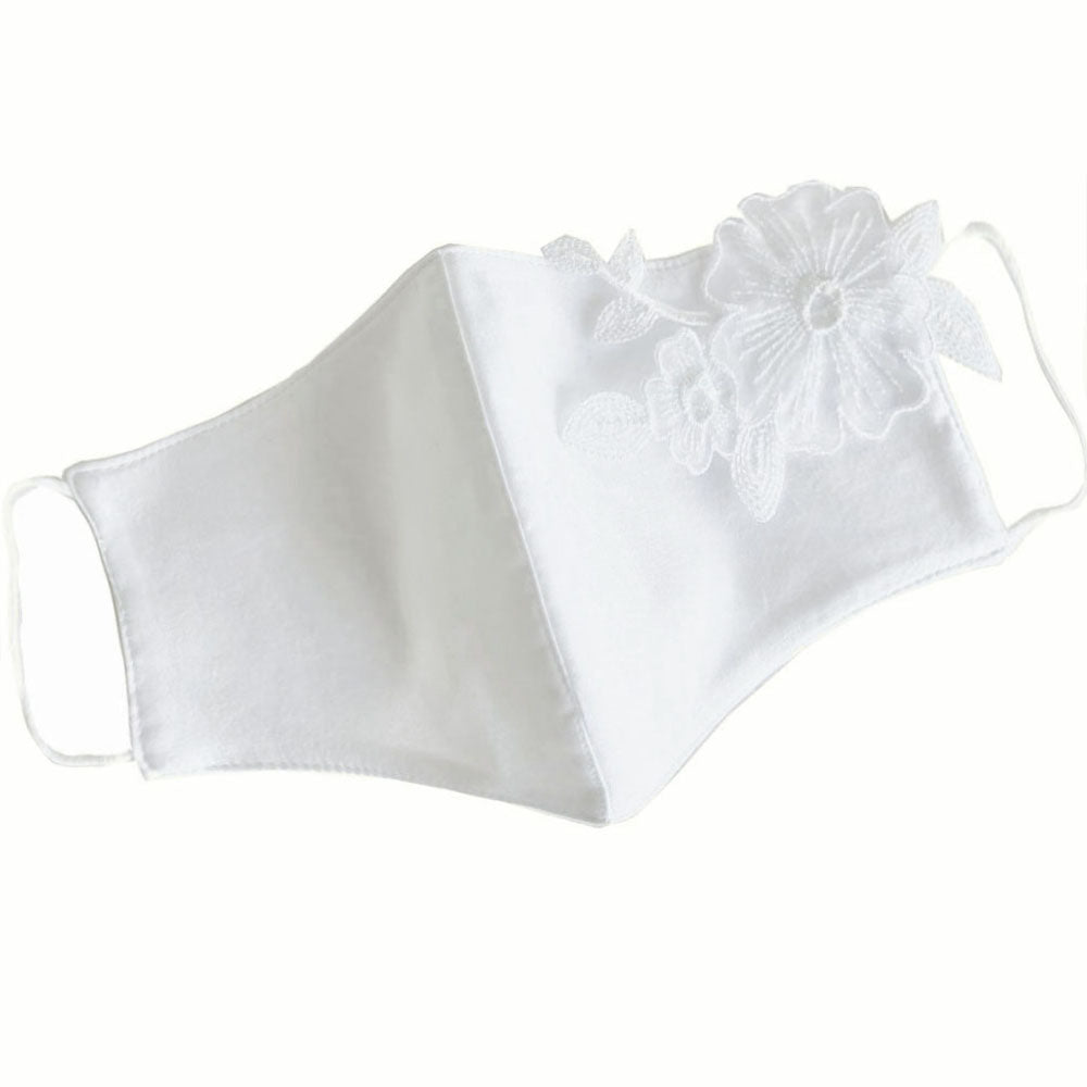 Applique' Flower Mask White