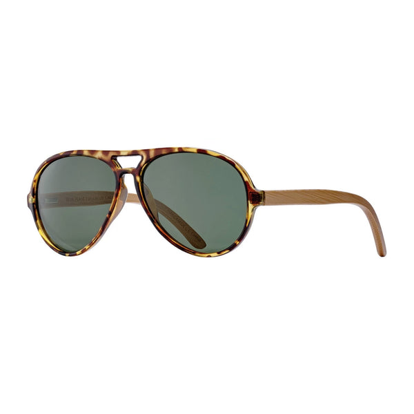 MARSHALL SUNGLASSES (Honey Tortoise / Grey-Green Polarized / Natural Bamboo)