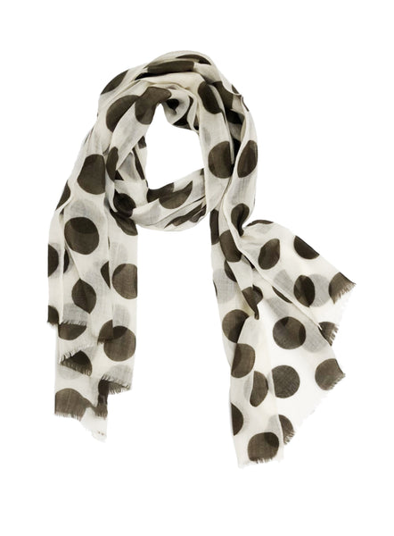 POLKA-DOT WRAP (CREAM/ OLIVE GREEN)