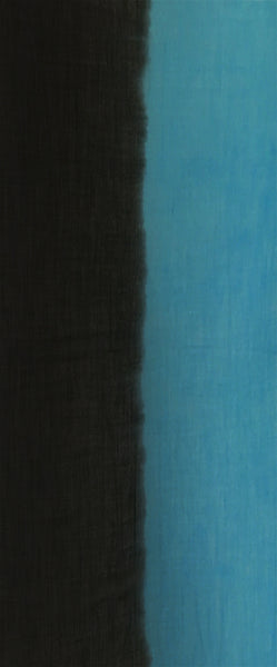 OMBRE WOOL WRAP (BLACK/AQUA)