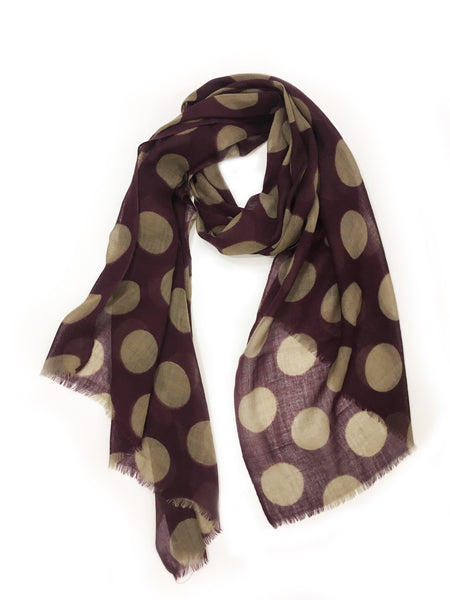 POLKA-DOT WRAP (PLUM/ GREY)