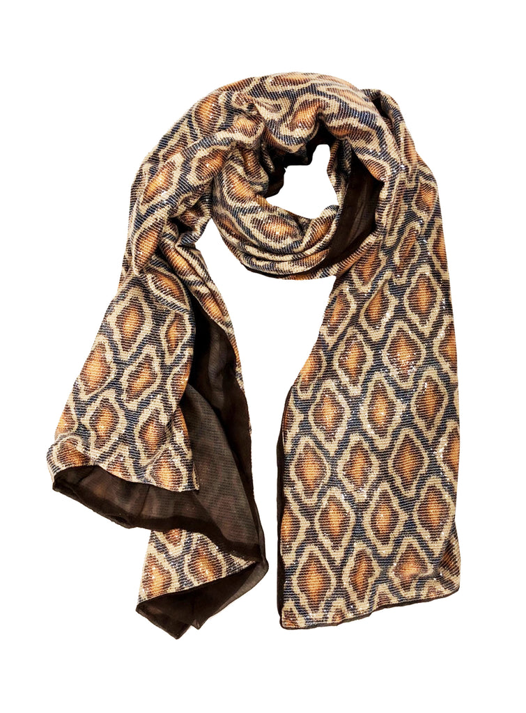 SEQUIN PYTHON WRAP (LARGE, BROWN/ BLUE)