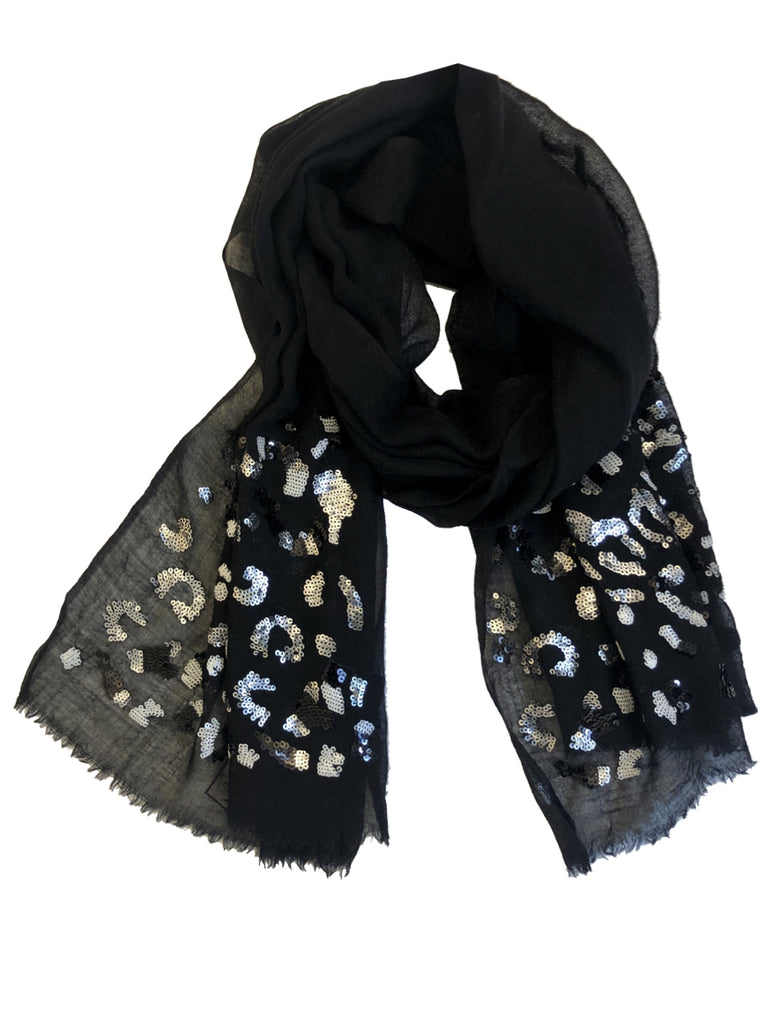 SEQUIN LEOPARD WRAP