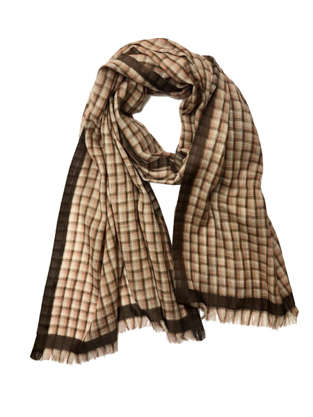 UNISEX BASKETWEAVE WRAP (TAUPE/ BEIGE/ CORAL)