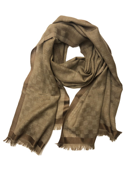 UNISEX CHECK WRAP (TAUPE/ BROWN)