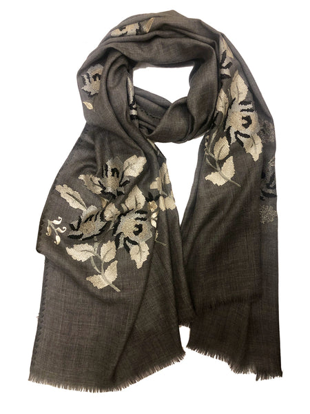 VINTAGE ROSE WRAP (DARK GREY/ GOLD)