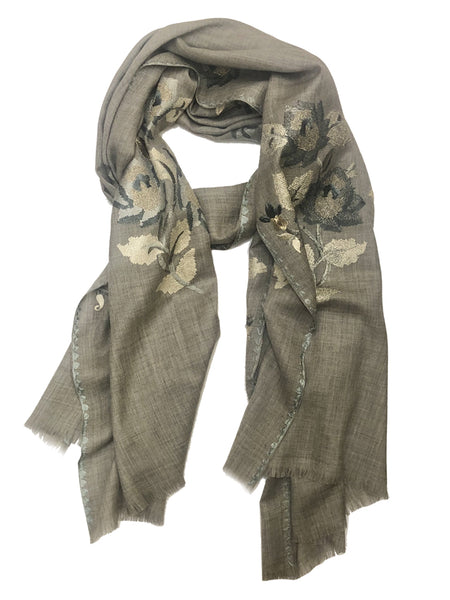 VINTAGE ROSE WRAP (GREY/ GOLD)