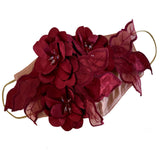 Flower Applique' Mask Burgundy